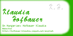 klaudia hofbauer business card